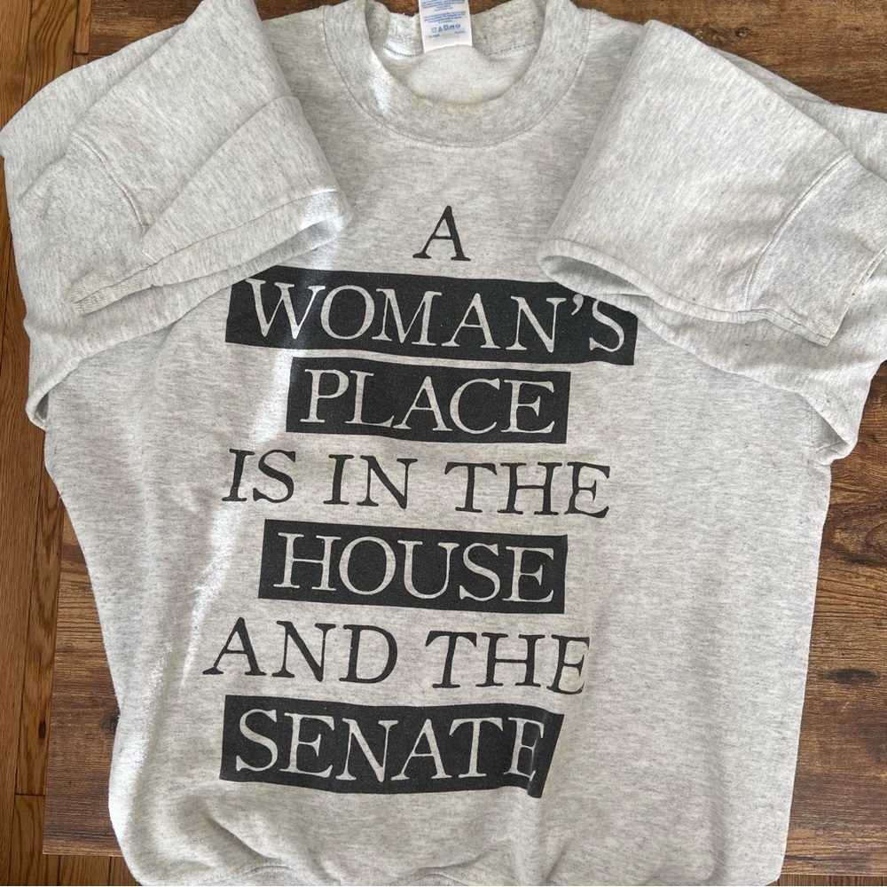 Gray Sweatshirt with Slogan Size M